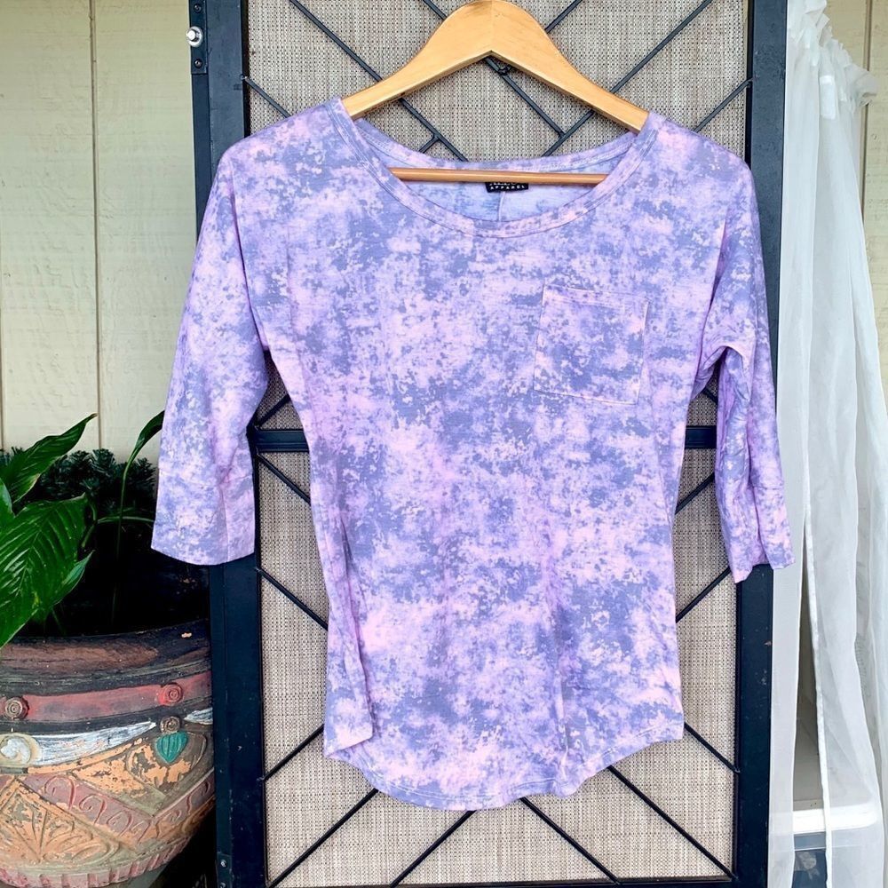 Alloy Pink Tie Dye 3/4 Sleeve Top Small